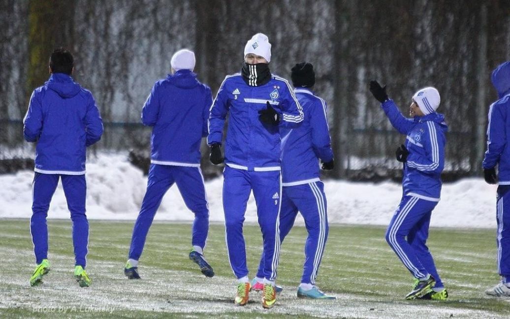 Гравці "Динамо" побігали на снігу / © fcdynamo.kiev.ua