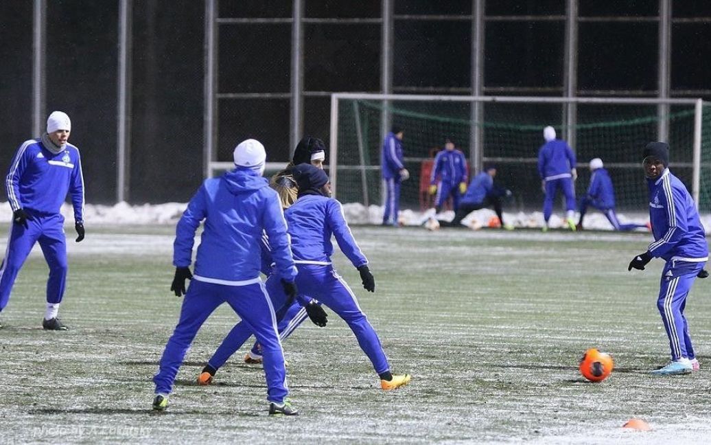 Гравці "Динамо" побігали на снігу / © fcdynamo.kiev.ua