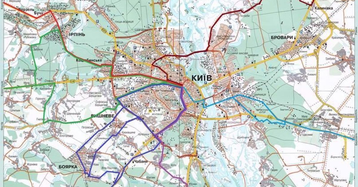 В интернете появилась карта объезда всех КПП Киева
