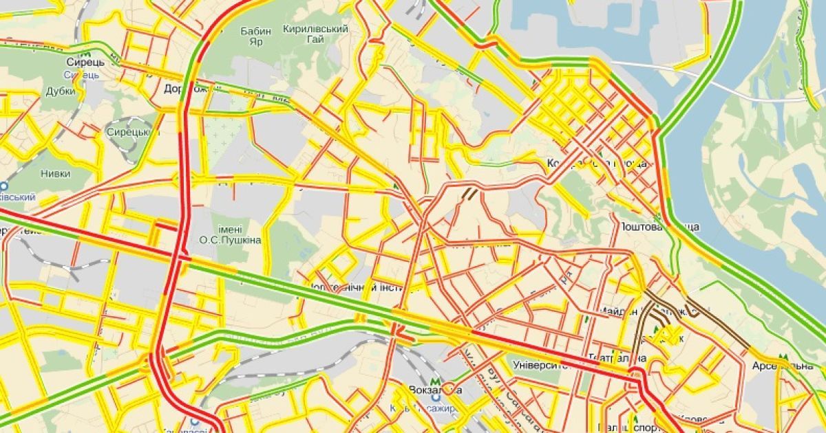 Київ застиг у 10-бальних заторах