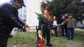 У Сімферополі спалили опудало Бандери