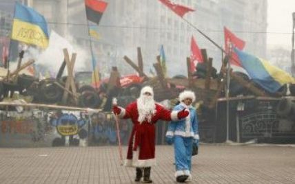 На Евромайдане предусмотрительные украинцы уже занимают места для празднования Нового года