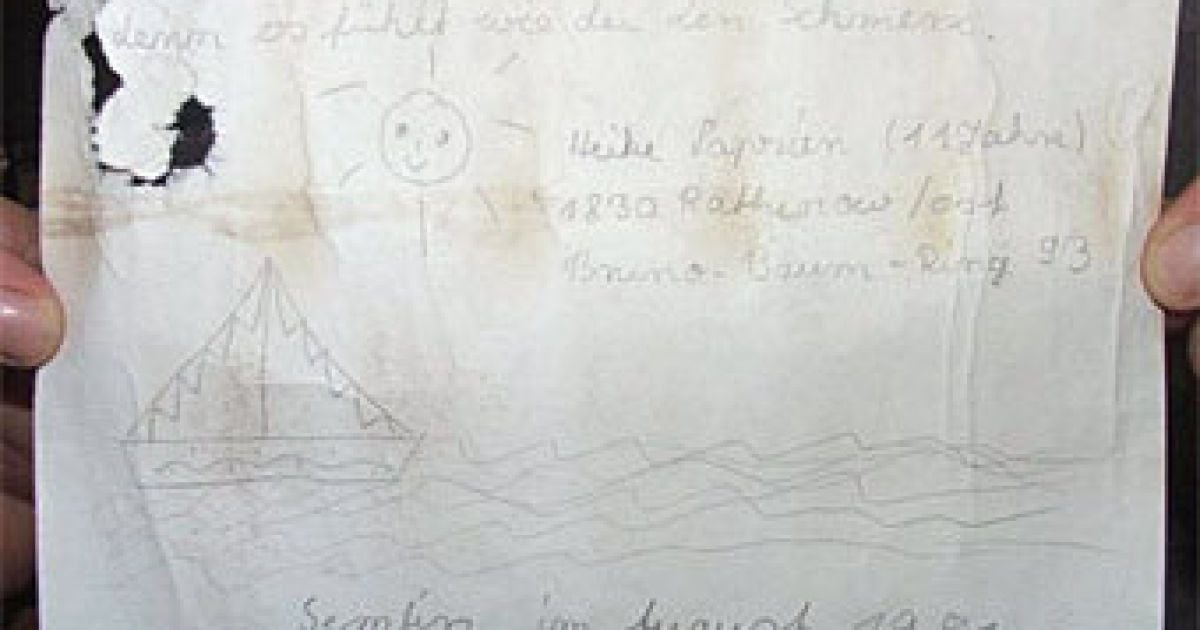 Німецьке подружжя знайшло 30-річний лист у пляшці