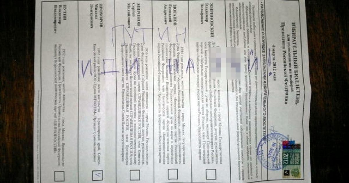 На виборах президента росіяни зіпсували майже 800 тисяч бюлетенів. / © pro-goroda.ru