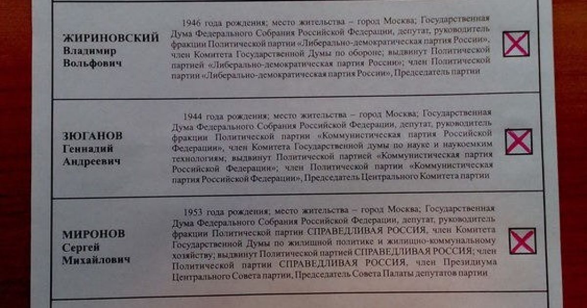 На виборах президента росіяни зіпсували майже 800 тисяч бюлетенів. / © pro-goroda.ru