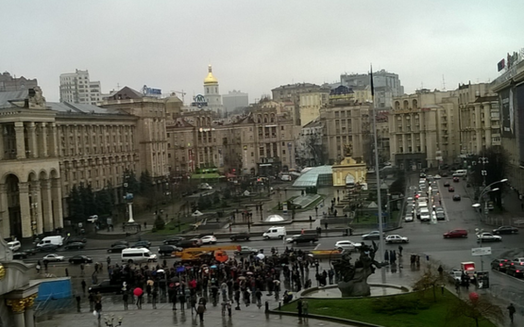 На Євромайдані зайнялися новорічним містечком. / © Сегодня