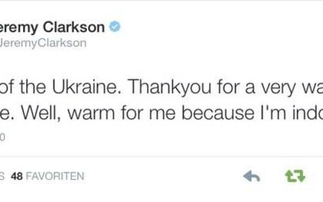 Кларксону сподобалося в Україні / © facebook.com