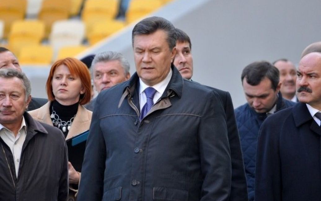 Візит Януковича на стадіон, включно з брифінгом для ЗМІ, тривав не більше 20 хвилин. / © ZAXID.NET