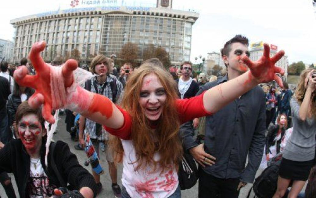 В Києві провели перший парад зомбі / © УНІАН