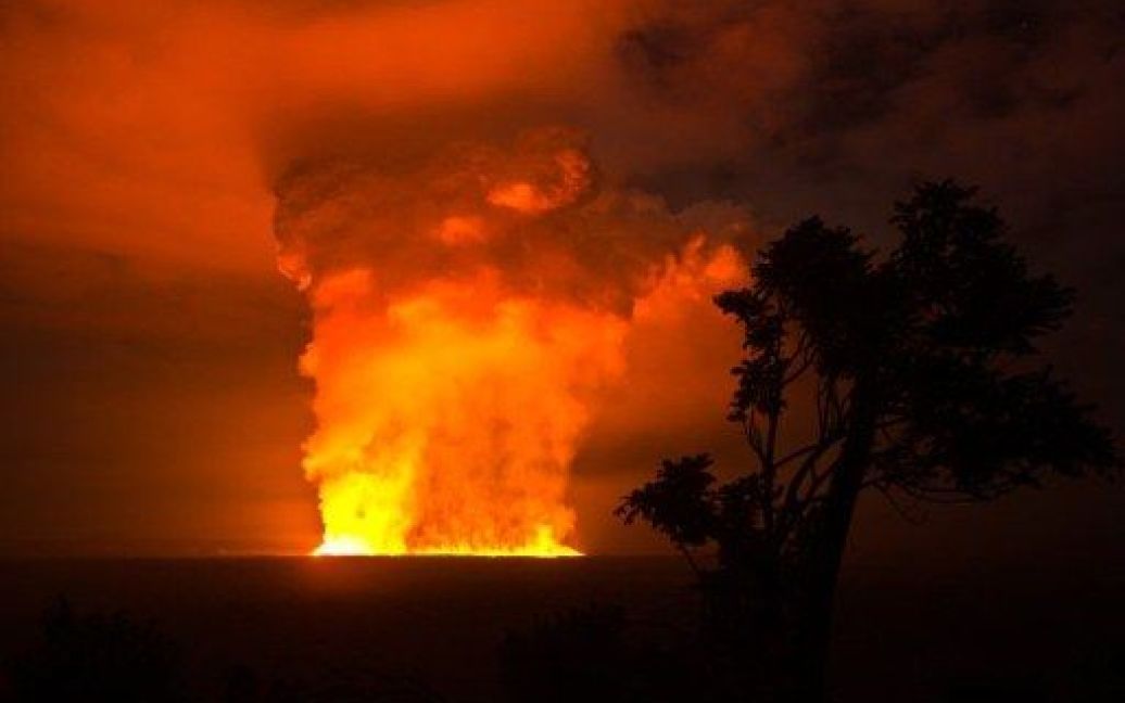 Демократична Республіка Конго, Гома. Виверження вулкану Вірунга почалось у національному парку Вірунга в Конго. Вулкан вивергається в середньому кожні два роки. Фото AFP/Національний парк Вірунга / © AFP