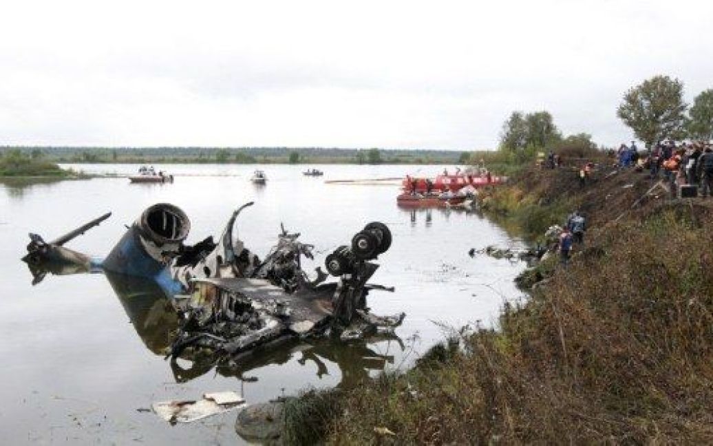 Місце авіакатастрофи Як-42 під Ярославлем / © AFP