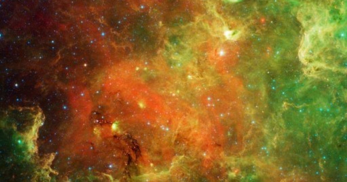 Космос. Туманність Північна Америка, яка нагадує формою континент, була сфотографована у інфрачервоному світілі космічним телескопом "Спітцер". Фото AFP/NASA / © AFP