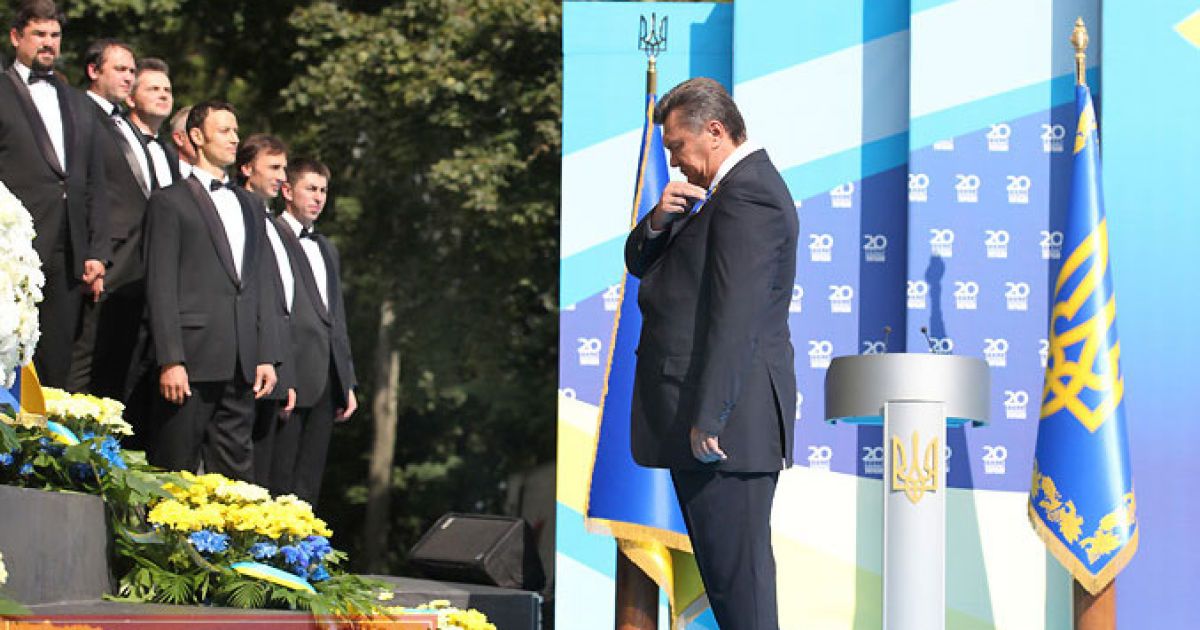 У День Незалежності біля пам&#039;ятника Святому Володимиру в Києві провели урочисте зібрання "Благословенна і єдина Україна". / © Фото Віра Підгайна/Главред