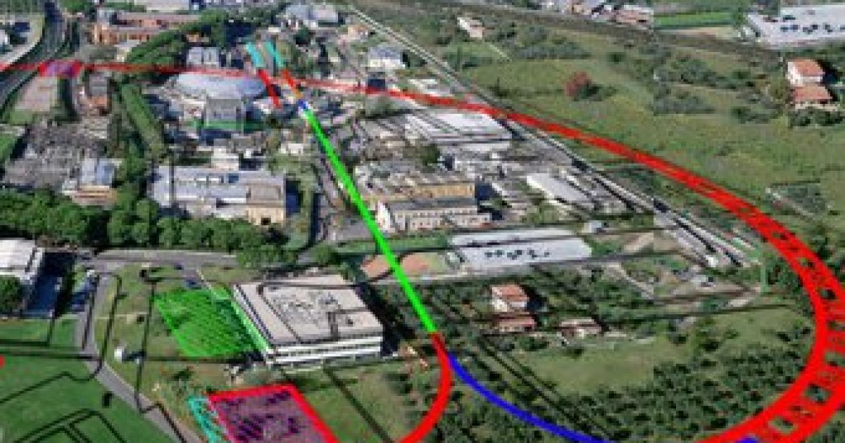 Схема кілець, що проходять по території університету. Ілюстрація з сайту SuperB