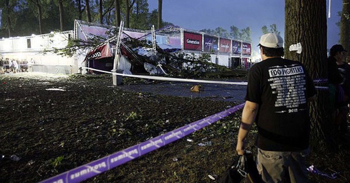 Потужний ураган пронісся над музичним фестивалем Pukkelpop в Бельгії