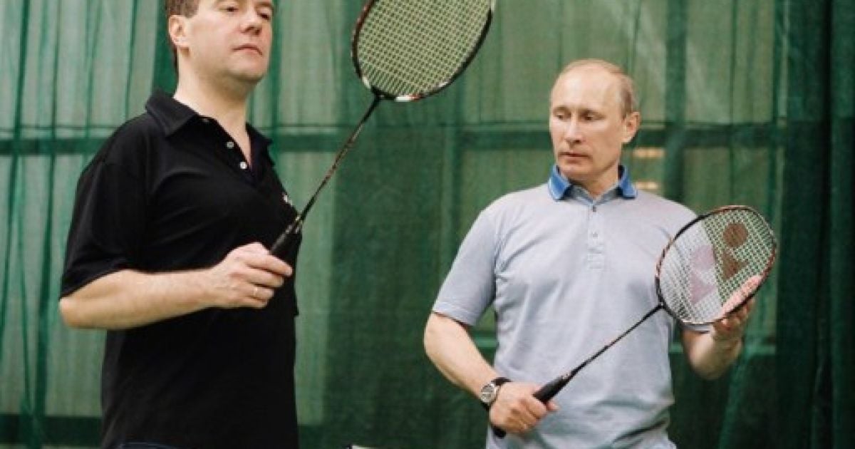Дмитро Медведєв та Володимир Путін полюбляють бадмінтон