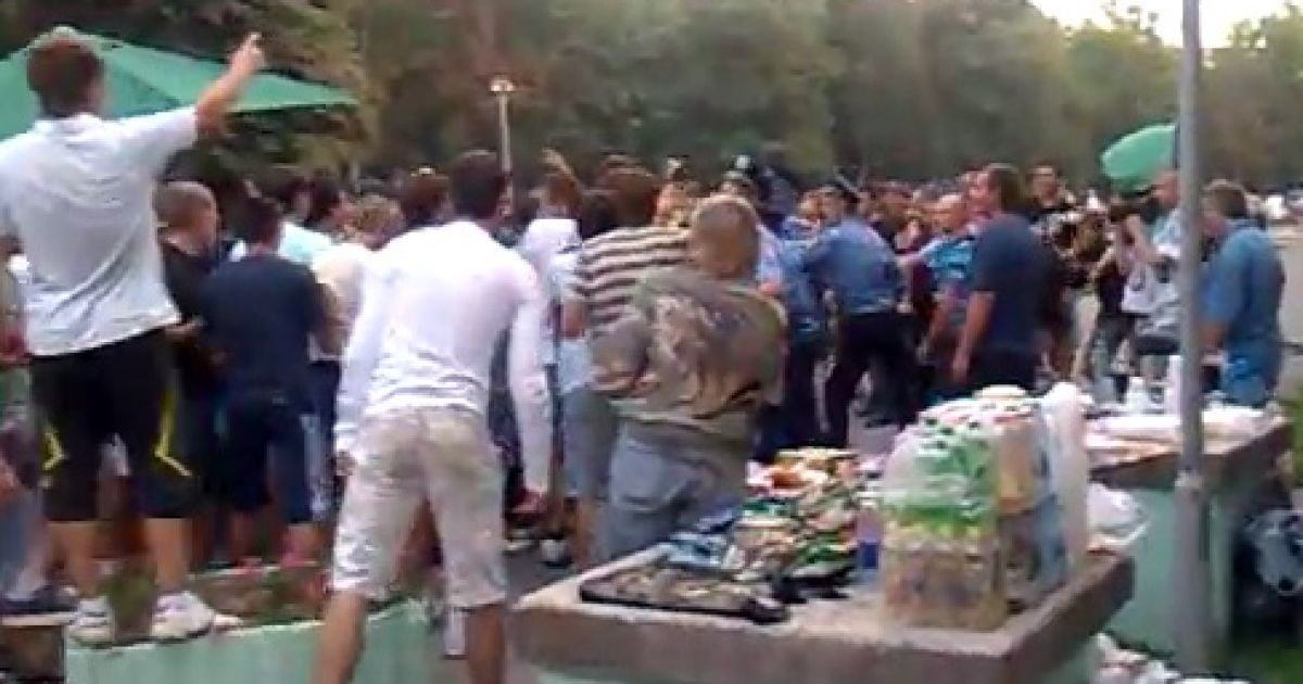 Сутичка футбольних уболівальників у Полтаві