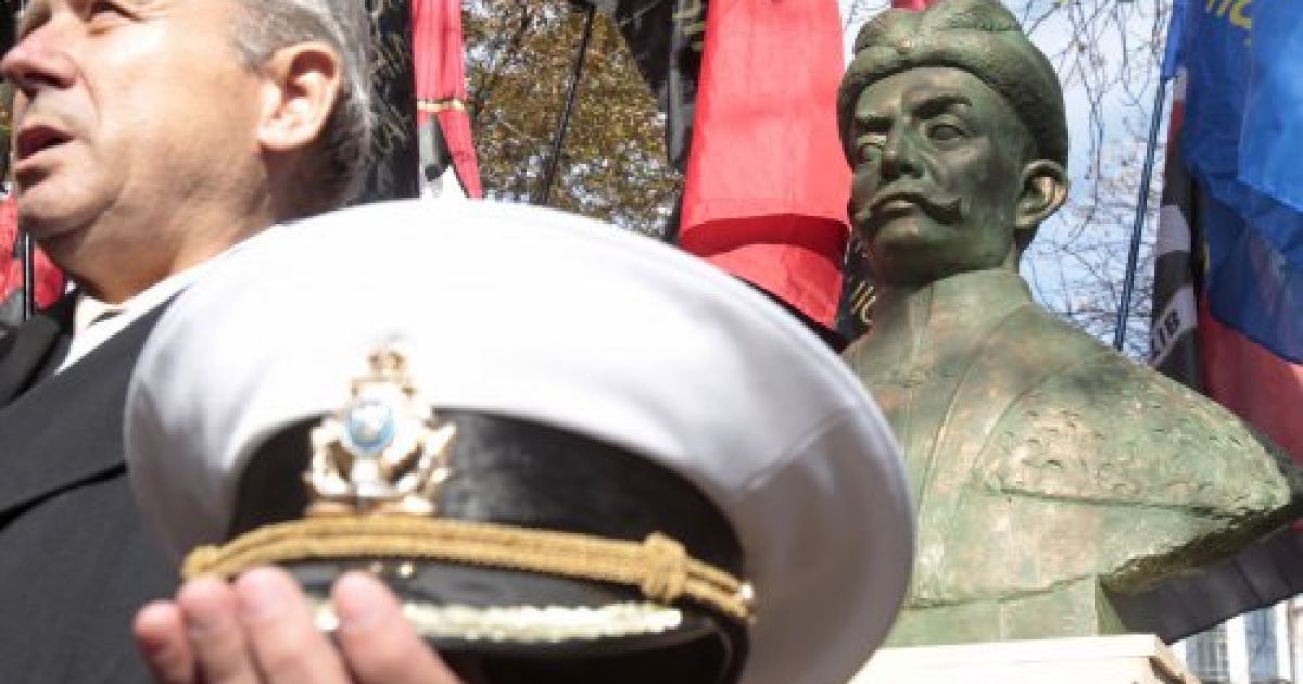 В Києві провели символічне відкриття пам&rsquo;ятника гетьману Івану Мазепі. / © УНІАН