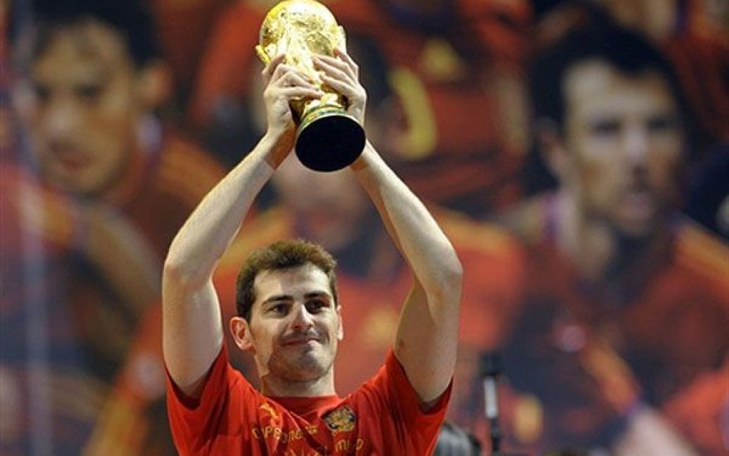 Капітан і голкіпер збірної Іспанії з футболу Ікер Касільяс, який був визнаний найкращим воротарем ЧС-2010. / © AFP