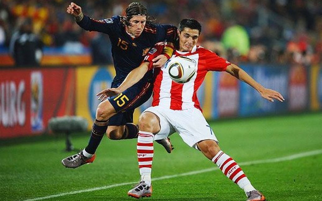 Збірна Іспанії з рахунком 1:0 перемогла Парагвай і вперше в історії вийшла у півфінал Чемпіонату світу. / © AFP