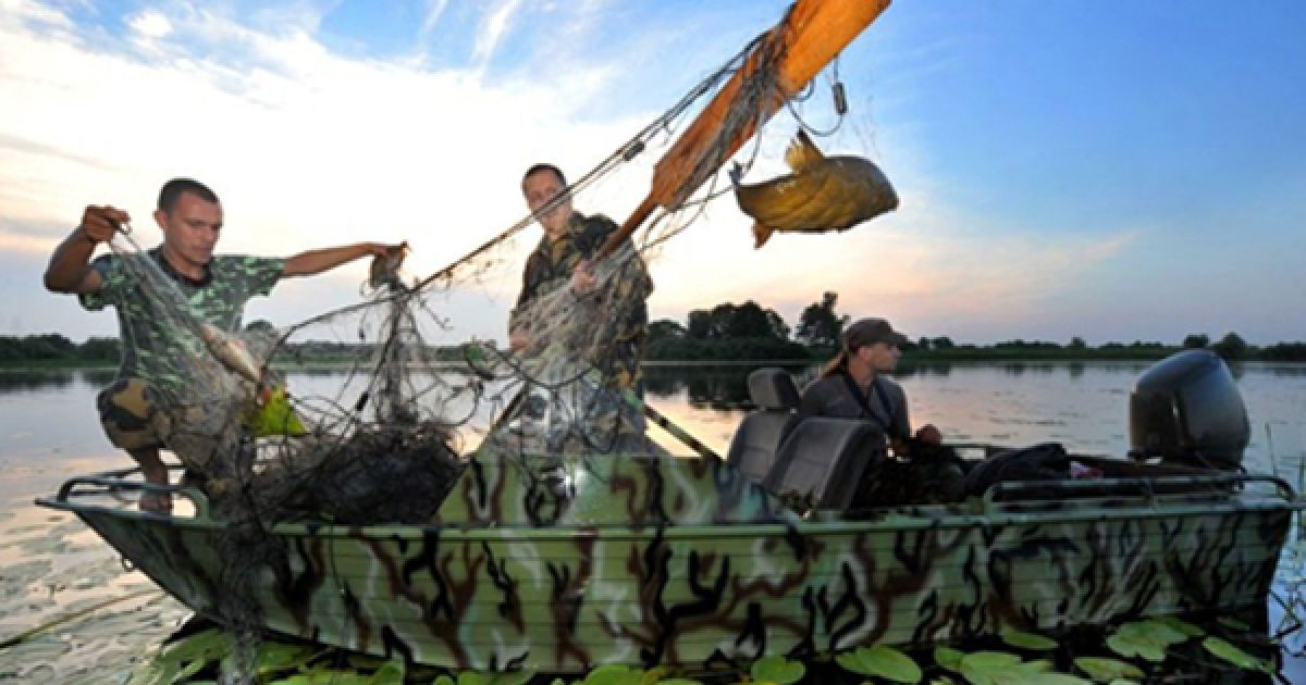 Співробітники білоруського рибної інспекції ліквідують пастки для риби, які наставили браконьєри,  на ріці Прип&rsquo;ять поблизу Конотопа, у 30-кілометровій зоні відчуження. Штрафи за несанкціоновану рибалку у Білорусі коливаються від 1200 до 13600 гривень. / © AFP