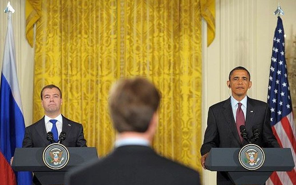 Президент Росії Дмитро Мєдвєдєв зустрівся у Вашингтоні зі своїм американським колегою Бараком Обамою. / © AFP
