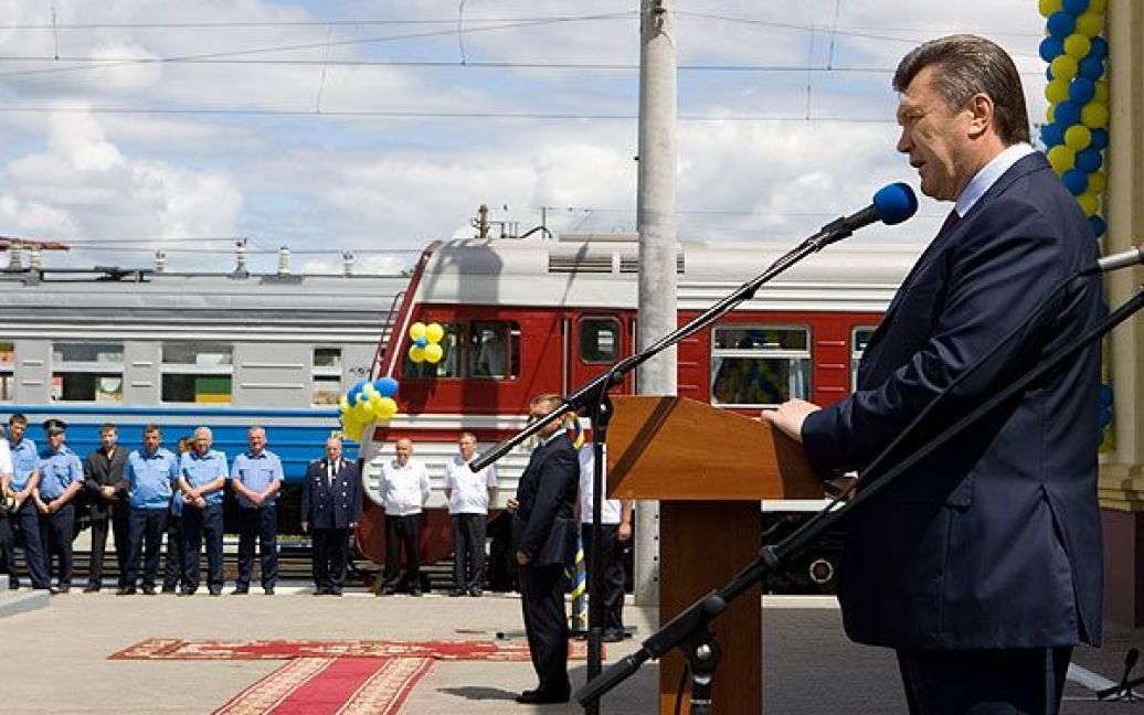 Віктор Янукович взяв участь у відкритті оновленого залізничного вокзалу "Ворожба" в однойменному місті  Білопольського району Сумщини. / © President.gov.ua