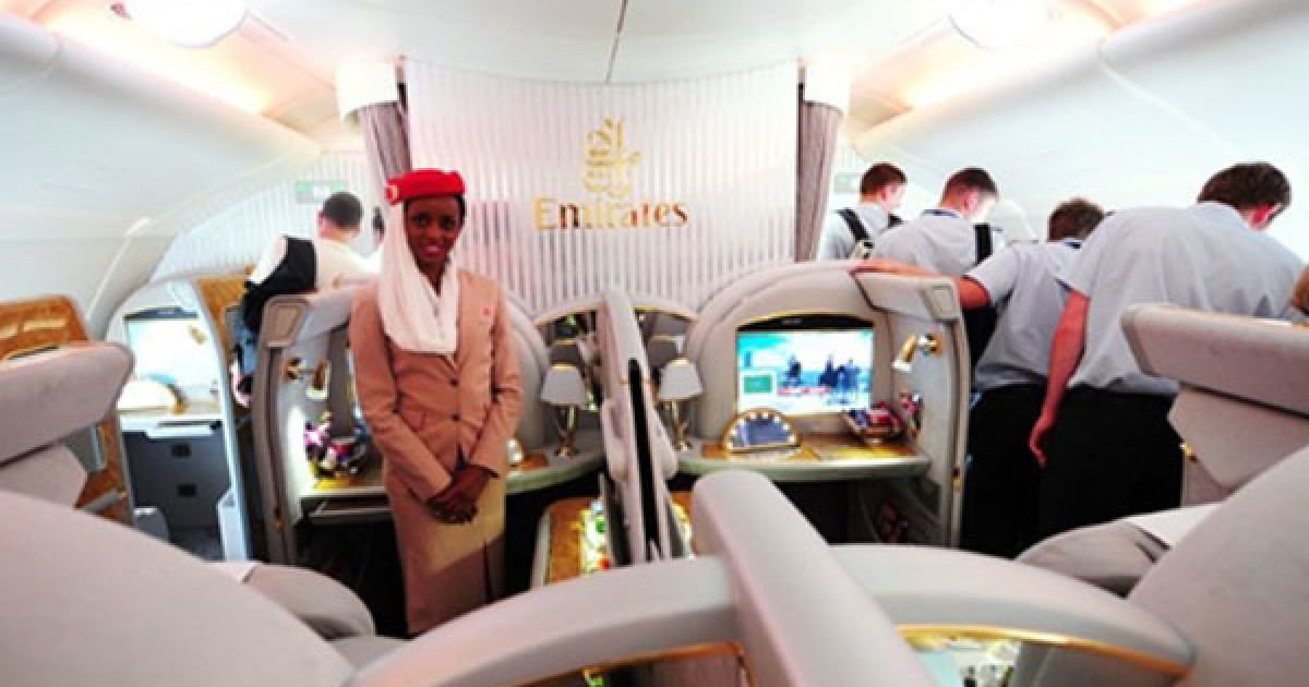 Так виглядає аеробус A380 компанії "Emirates Airlines" всередині. / © AFP