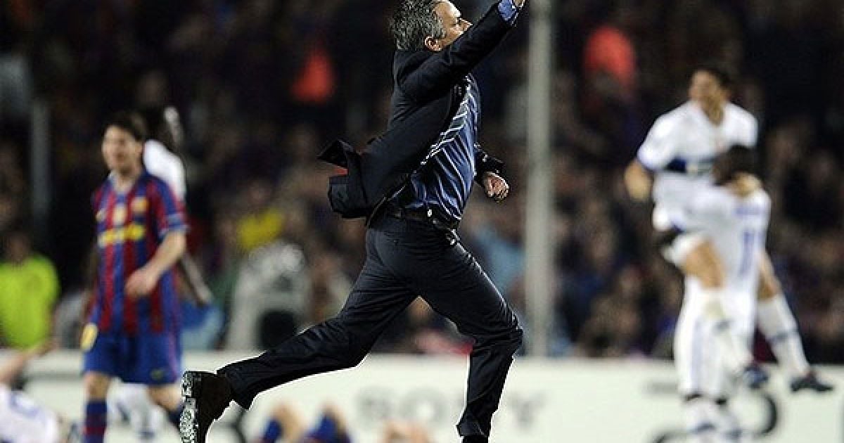 Тренер "Інтера", португалець Жозе Моурінью, не стримує емоцій. / © AFP