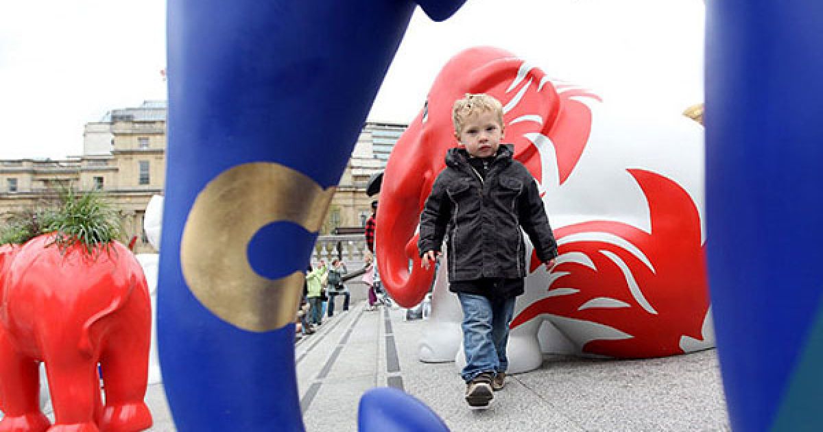 Парад слонів у Лондоні проходить в рамках кампанії із захисту азіатських слонів. / © Getty Images/Fotobank