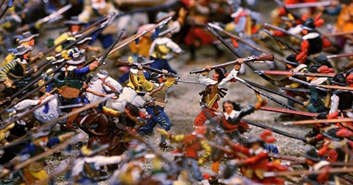 Експозиція "Тридцятирічна війна" у Потсдамському музеї мініатюри, який має відкритися 8 травня. Загалом у музеї представлені 17 тисяч мініатюрних фігур солдатів різних часів. / © AFP