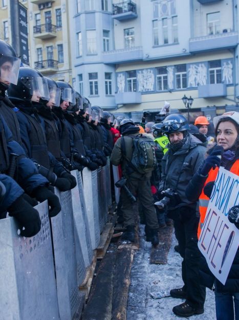 Журналисты на Грушевского провели акцию "Не стреляйте в журналистов" / © 