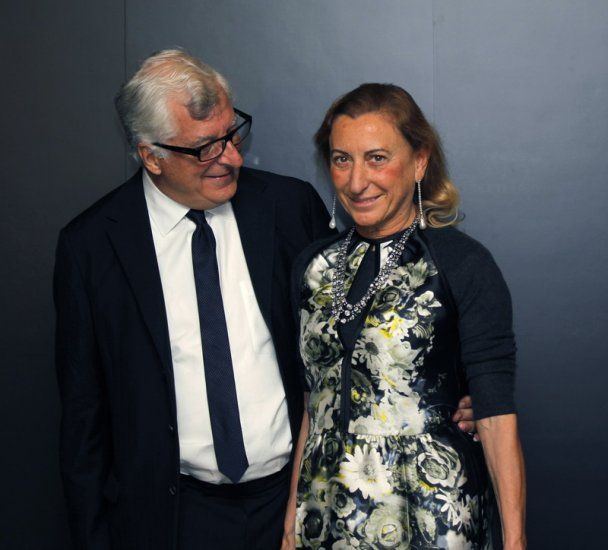 Miuccia Prada and her husband