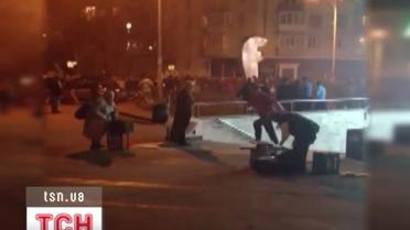 Драка футбольных хулиганов в Киеве