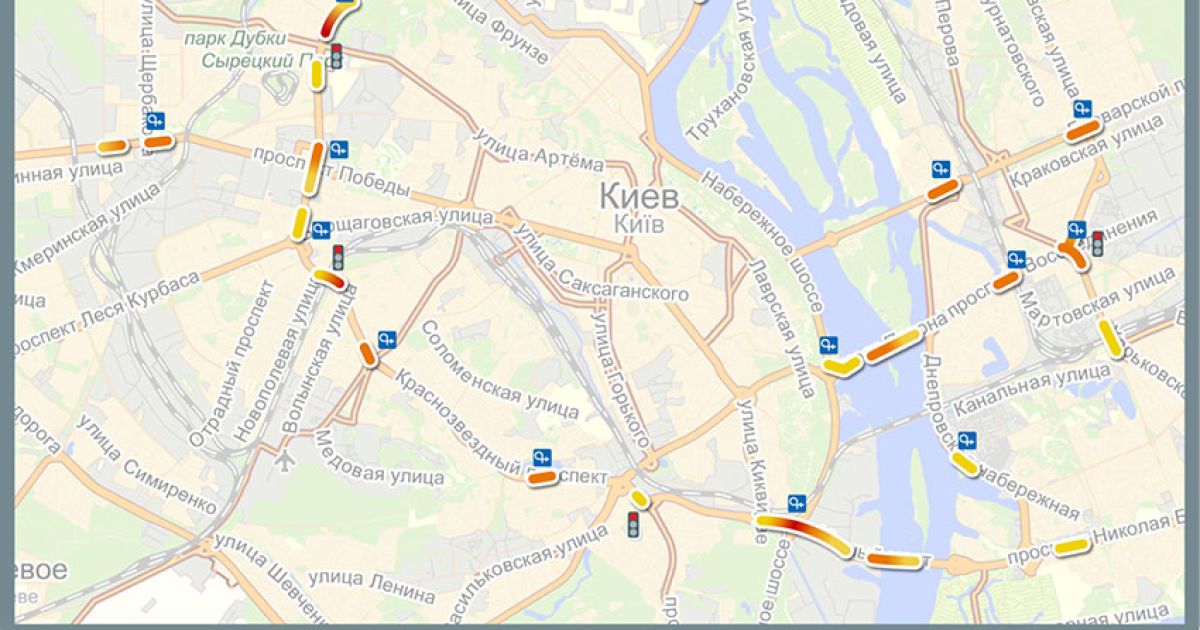 "Яндекс" назвал самые аварийные места Киева