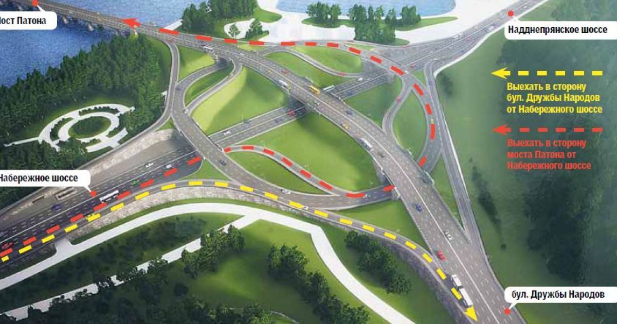У моста Патона строят трехуровневую развязку