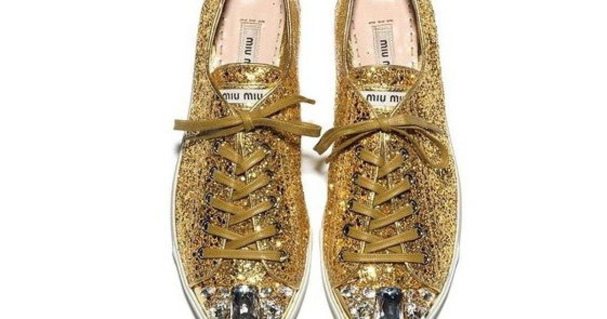 Золотые кеды от Miu Miu