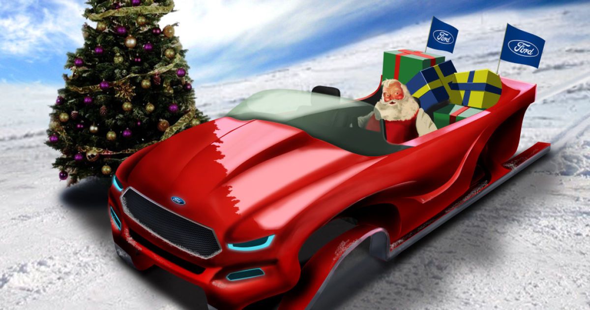 Новогодний концепт Сантамобиля с двигателем семейства EcoBoost.
