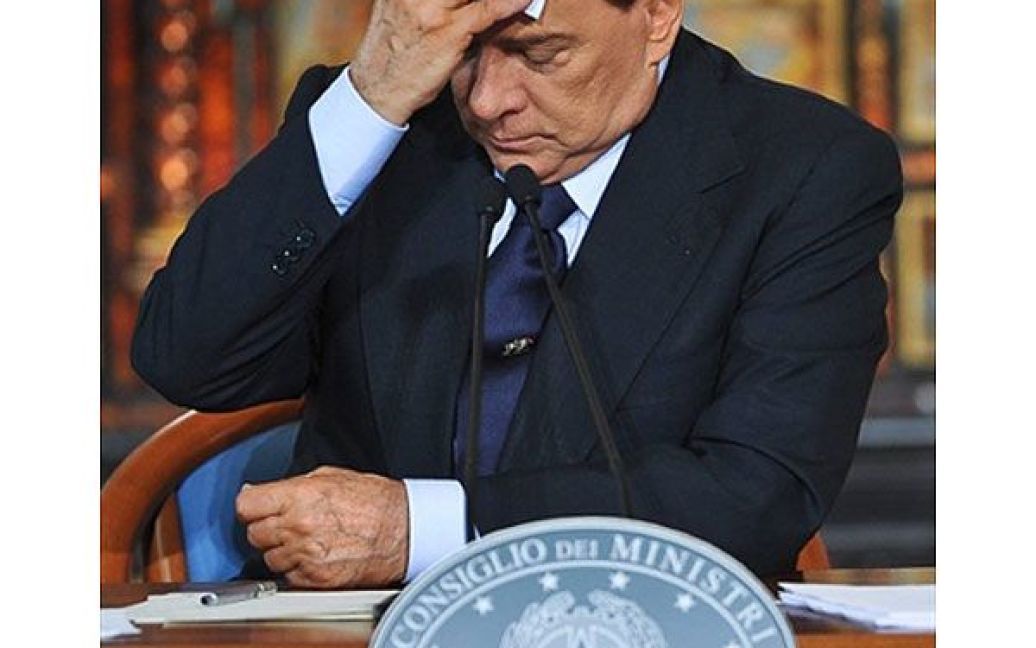 Італія, Рим. Прем&#039;єр-міністр Італії Сильвіо Берлусконі дає підсумкову річну прес-конференцію на віллі Мадама у Римі. / © AFP