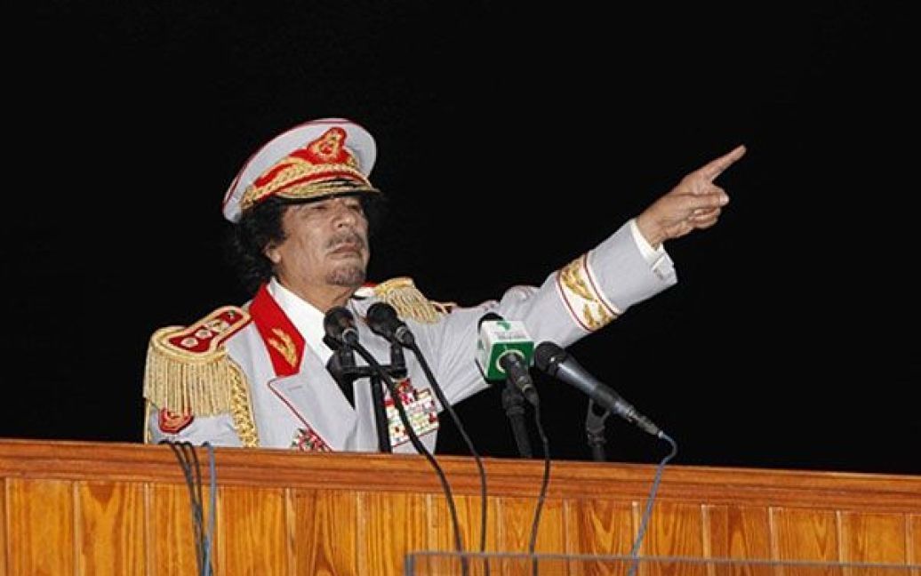 Муаммар Каддафі виступає у Тріполі. 2010 рік. / © AFP