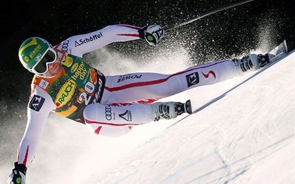 Норвегія. Австрійський спортсмен Клаус Кроель виступає під час змагань зі швидкісного спуску на Кубку світу FIS. / © AFP
