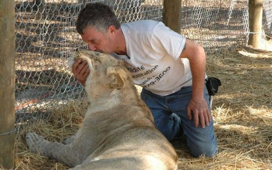 Джеймс Джаблон у клітці з левами / © Daily Mail