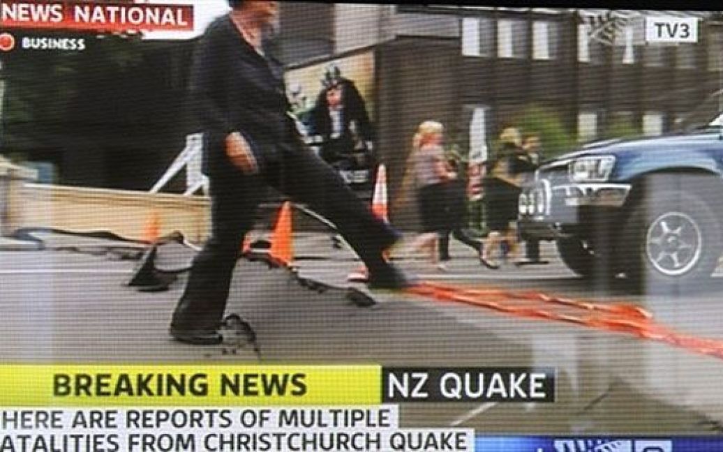 За даними Геологічної служби США, осередок землетрусу залягав приблизно в 10 км на південний-захід від Крайстчерча / © AFP