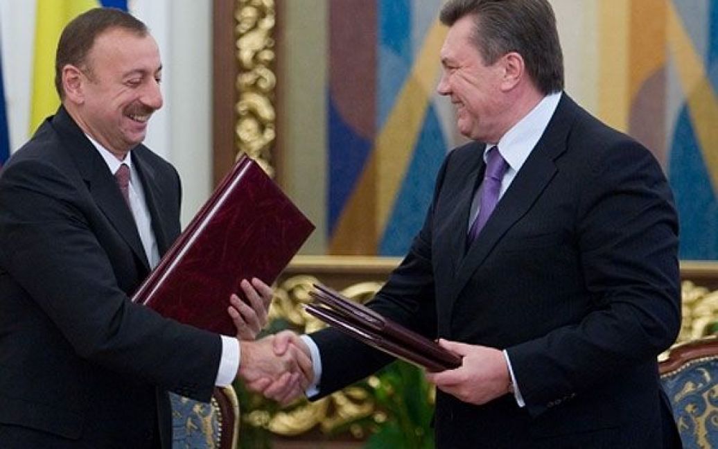 Віктор Янукович та Ільхам Алієв підписали Спільну декларацію президента України та президента Азербайджанської Республіки. / © President.gov.ua