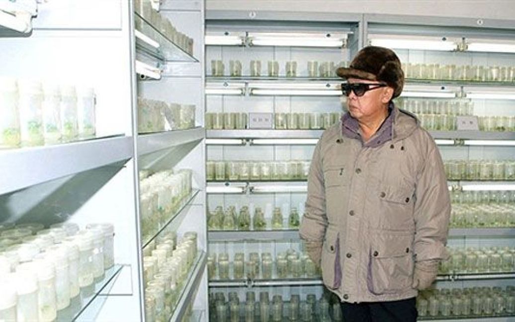 КНДР, Пхеньян. Північнокорейський лідер Кім Чен Ір відвідує біоінженерний підрозділ Державної академії наук у Пхеньяні, Північна Корея. AFP PHOTO / KCNA via KNS / © AFP