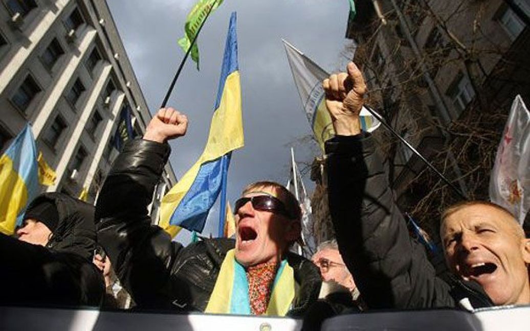 В центрі Києва тривають акції протесту проти нового Податкового кодексу. / © УНІАН