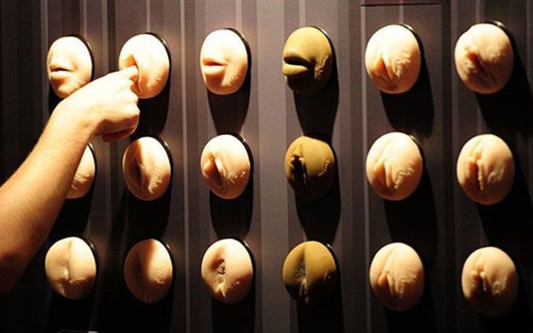 Німеччина, Берлін. Відвідувач виставки перевіряють секс-іграшки для дорослих під час 14-го еротичного ярмарку "Венус" у Берліні. На виставці близько 300 експонентів представлять свою новітню продукцію. / © AFP