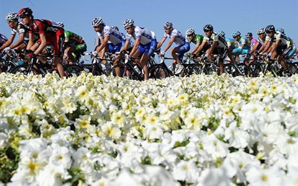 Оман, Маттра. Велосипедисти під час шостого етапу велогонки "Tour of Oman 2011". / © AFP