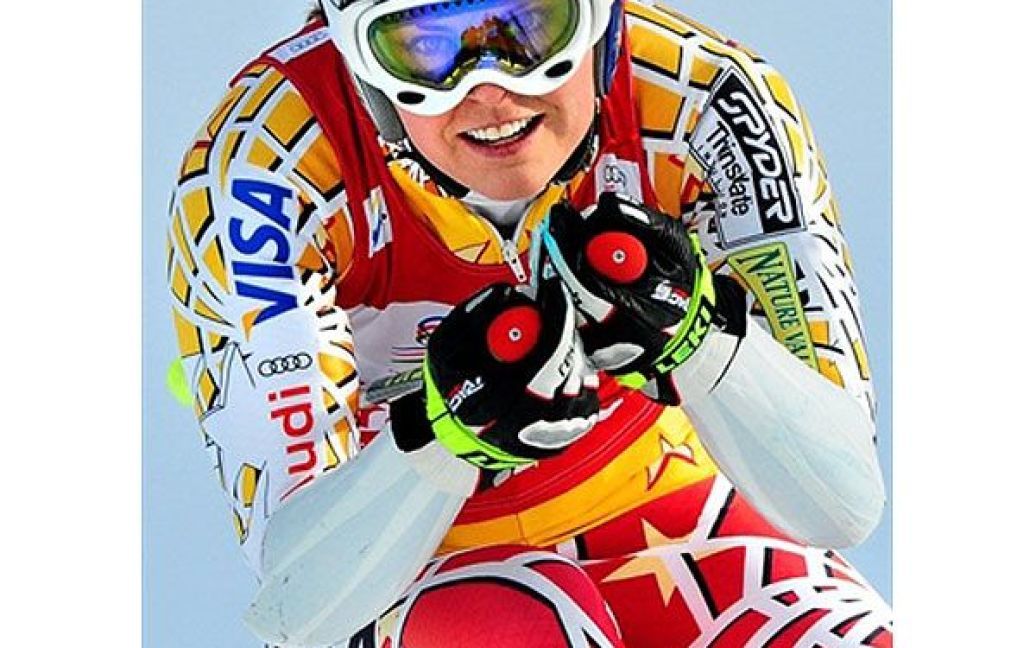 Австрія, Цаухензее. Американська спортсменка Ліндсі Вонн виступає під час змагань з супер-слалому на Кубку світу з гірськолижного спорту в Цаухензее. / © AFP
