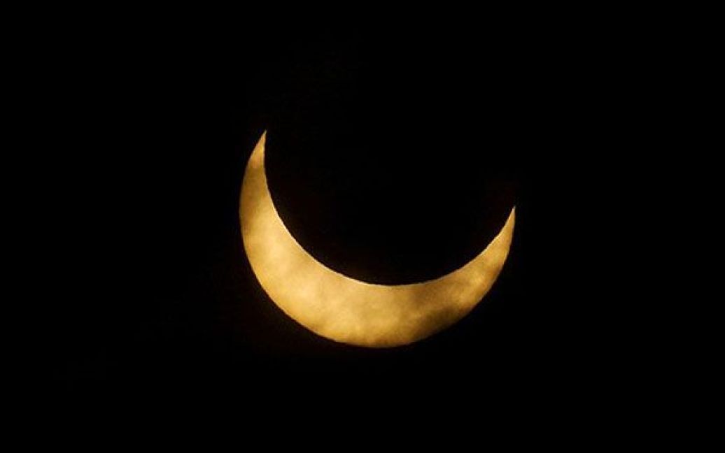 У максимумі затемнення Місяць закрив сонячний диск на 86%. / © AFP